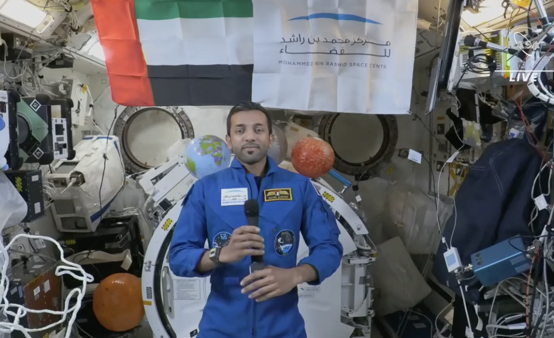 Emirati Astronaut Sultan Al Neyadi Talks With Uae Leaders From The International Space Station